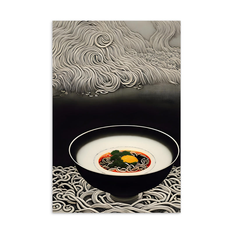 Fuji Ramen - Monochrome &amp; Colour Postcard