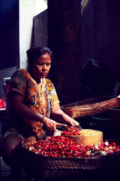 Preparing the Sambal - Enhanced Matte Poster