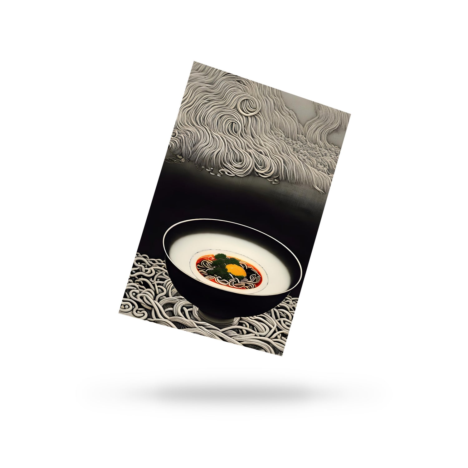 Fuji Ramen - Monochrome &amp; Colour Postcard